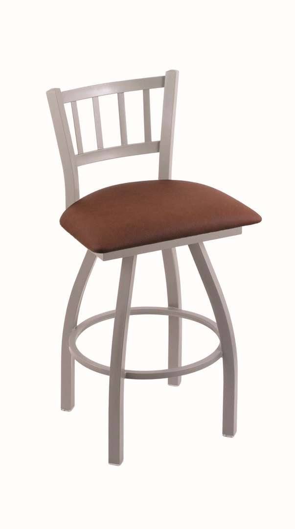 Anodized Nickel Swivel Stool with Adobe Seat W4136