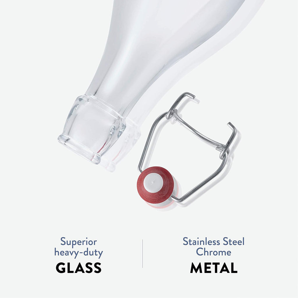 Clear Glass Swing Top Bottles 6 Pack 1 Liter Z8937