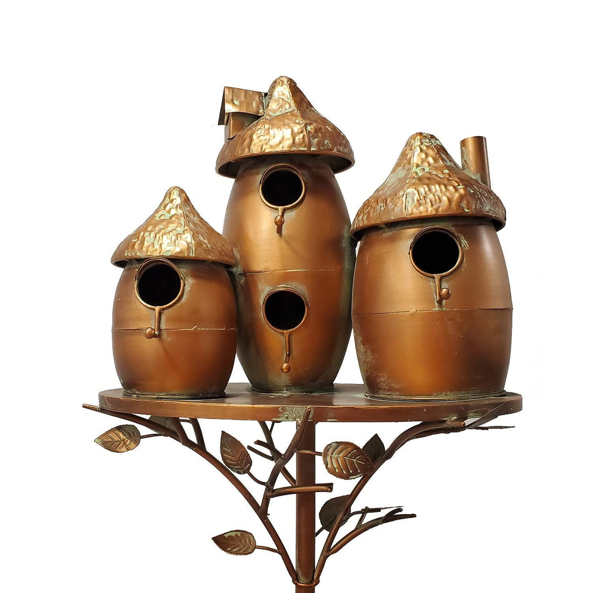 Copper Triple Bird House Stake L608523