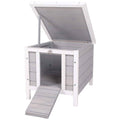 Grey Raised Wooden Pet House K292