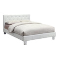 White Faux Leather Queen Platform Bed F6823