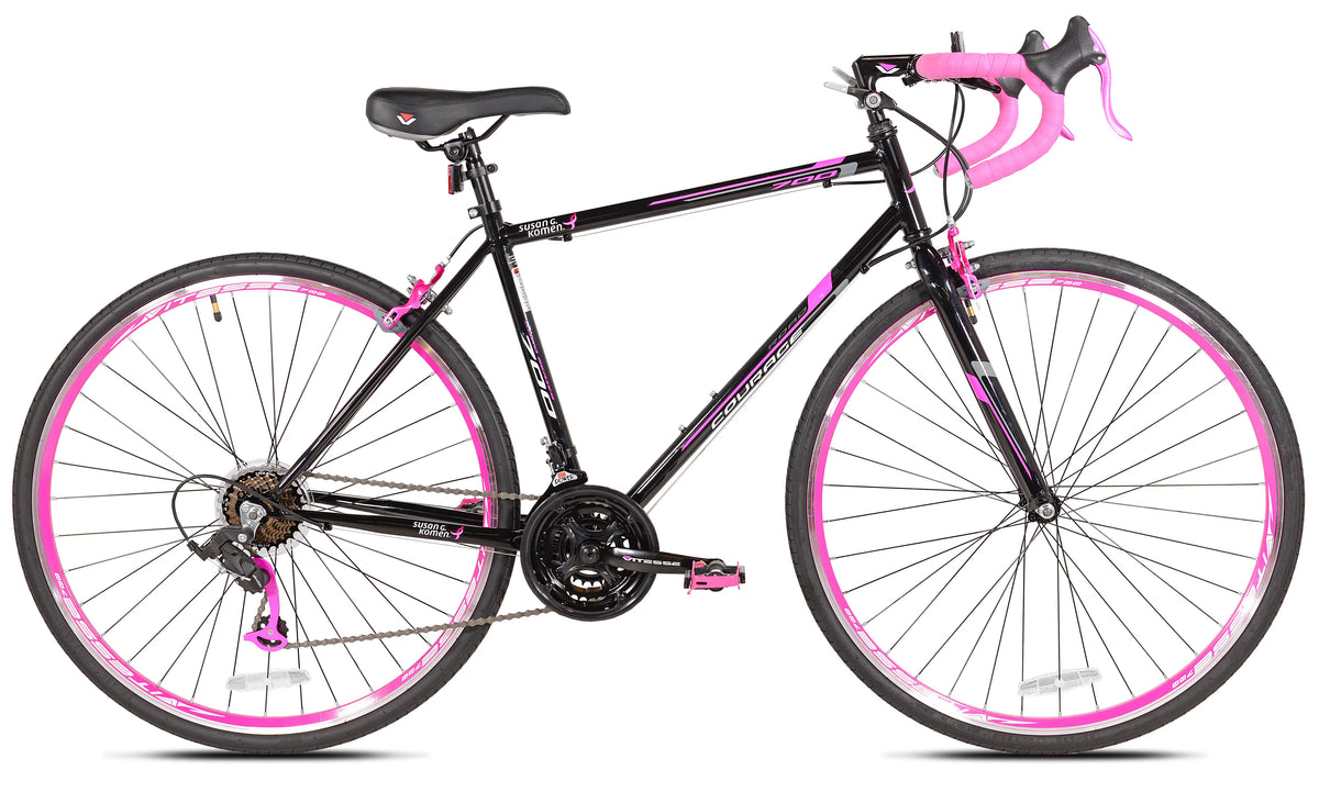 700c Women's Road Bike, Pink and Black P98555