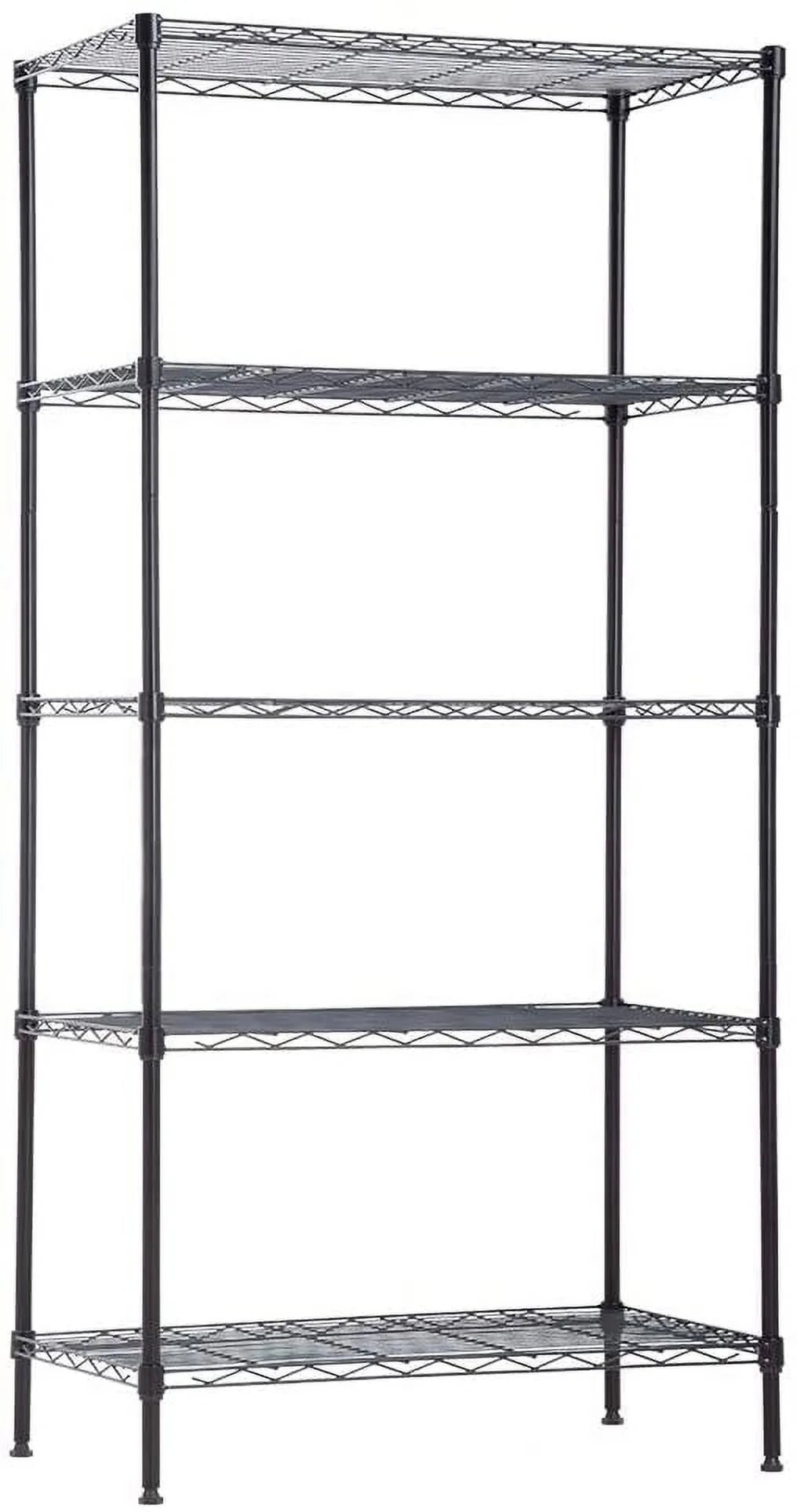 5-Shelf Black Metal Freestanding Shelves F763261