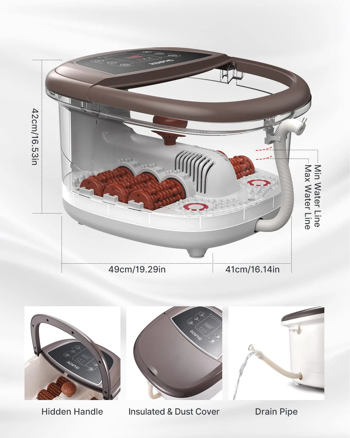 Foot Spa Bath Massager with Heat Bubbles Massage & Jets A486