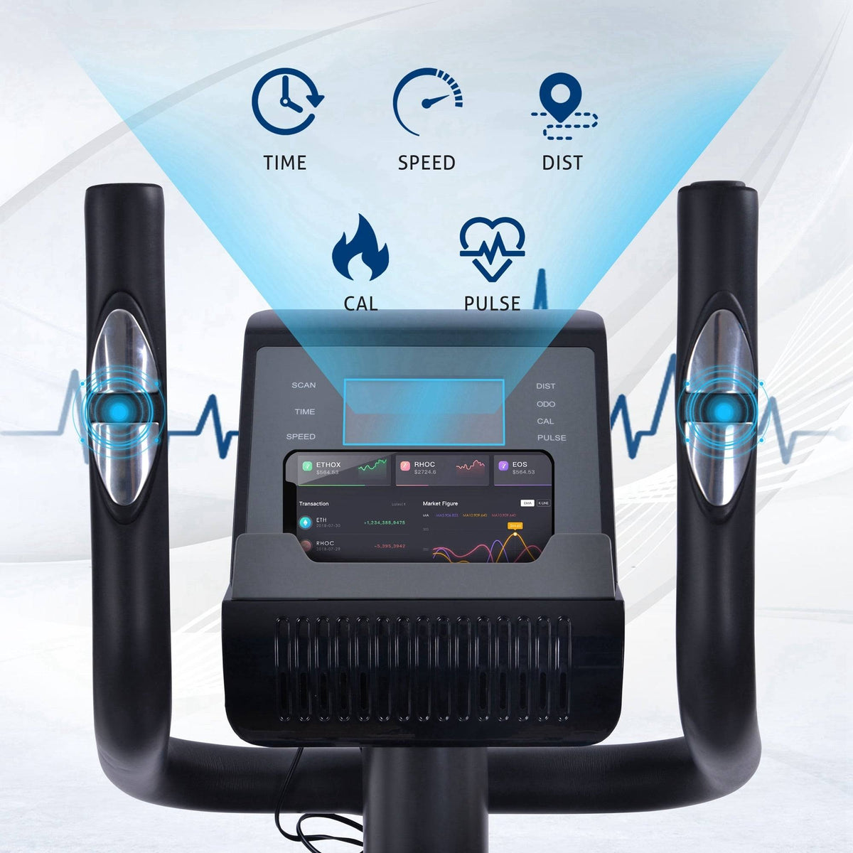 Elliptical Trainer Machine Upright Exercise Bike with 8-Level Magnetic Resistance S52561