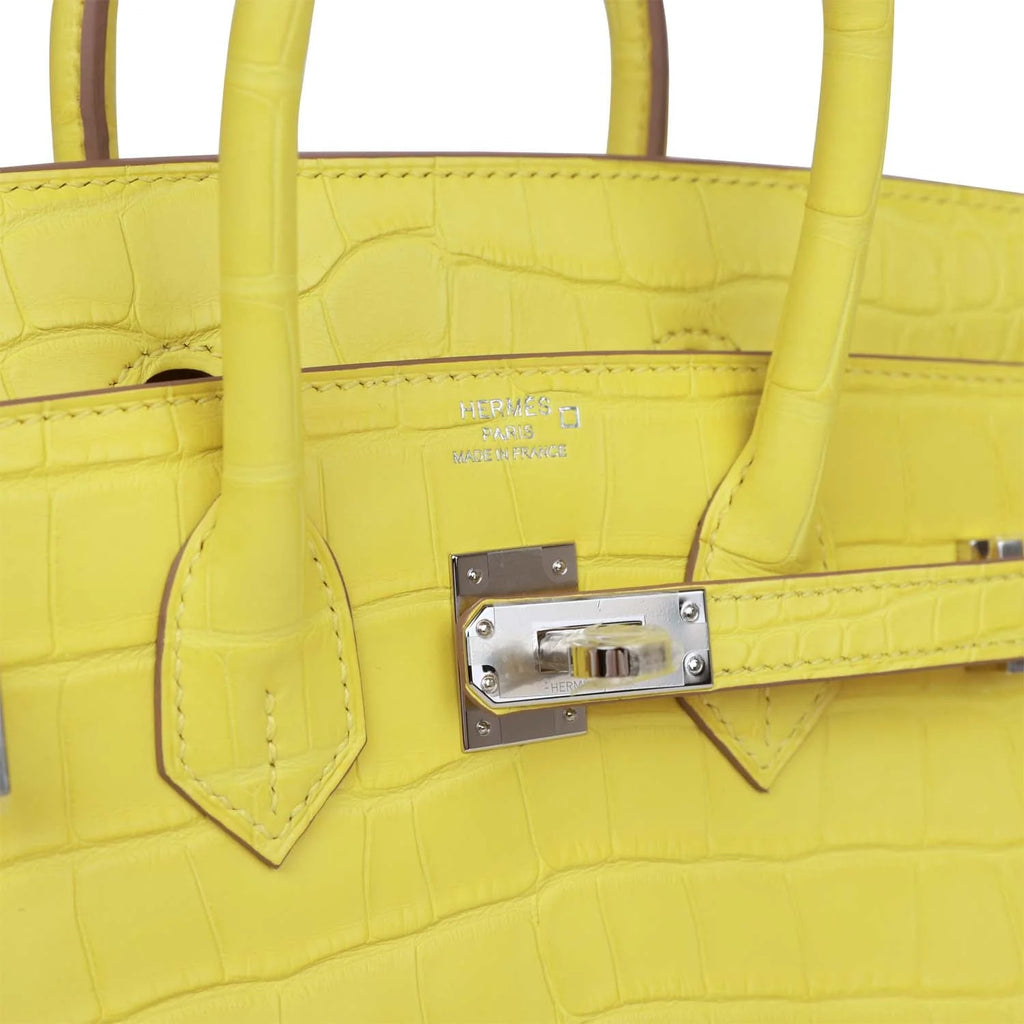 Lime Matte Alligator Bag Palladium Hardware B62426