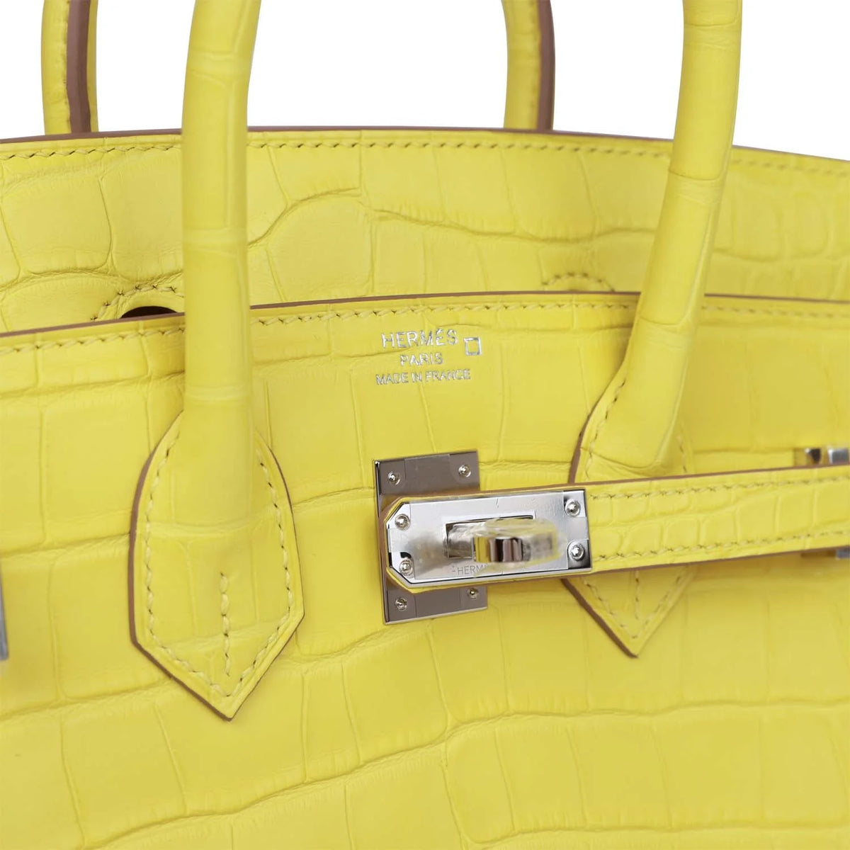 Lime Matte Alligator Bag Palladium Hardware B62426