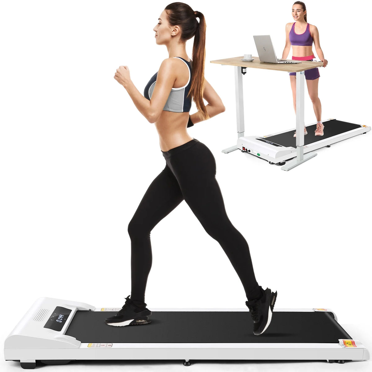 2.5HP Slim Compact Under Desk Treadmill with LED Display R8052