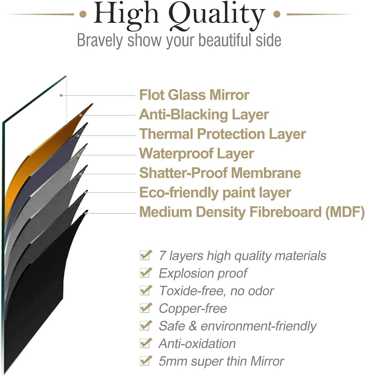 24x36 Rectangular Wall Mount Mirror with Stainless Steel Metal Frame S44748