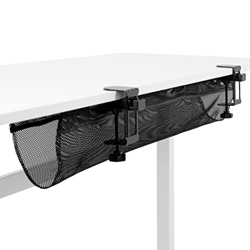 Black Mesh 44 Inch Clamp-on Under Desk Cable Net F231