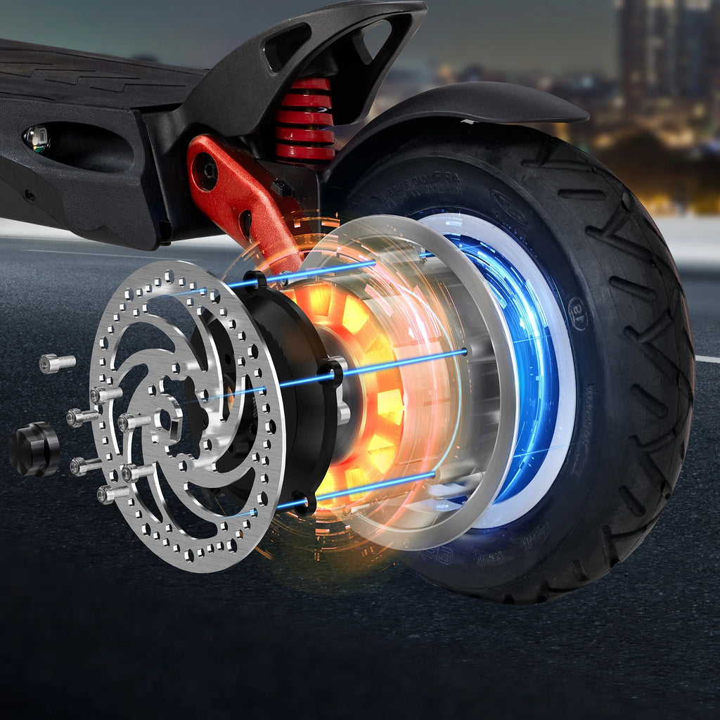 Blue Electric Scooter with 25 Miles Range, 19 MPH, 500W Motor, 10 inch Wheels X909