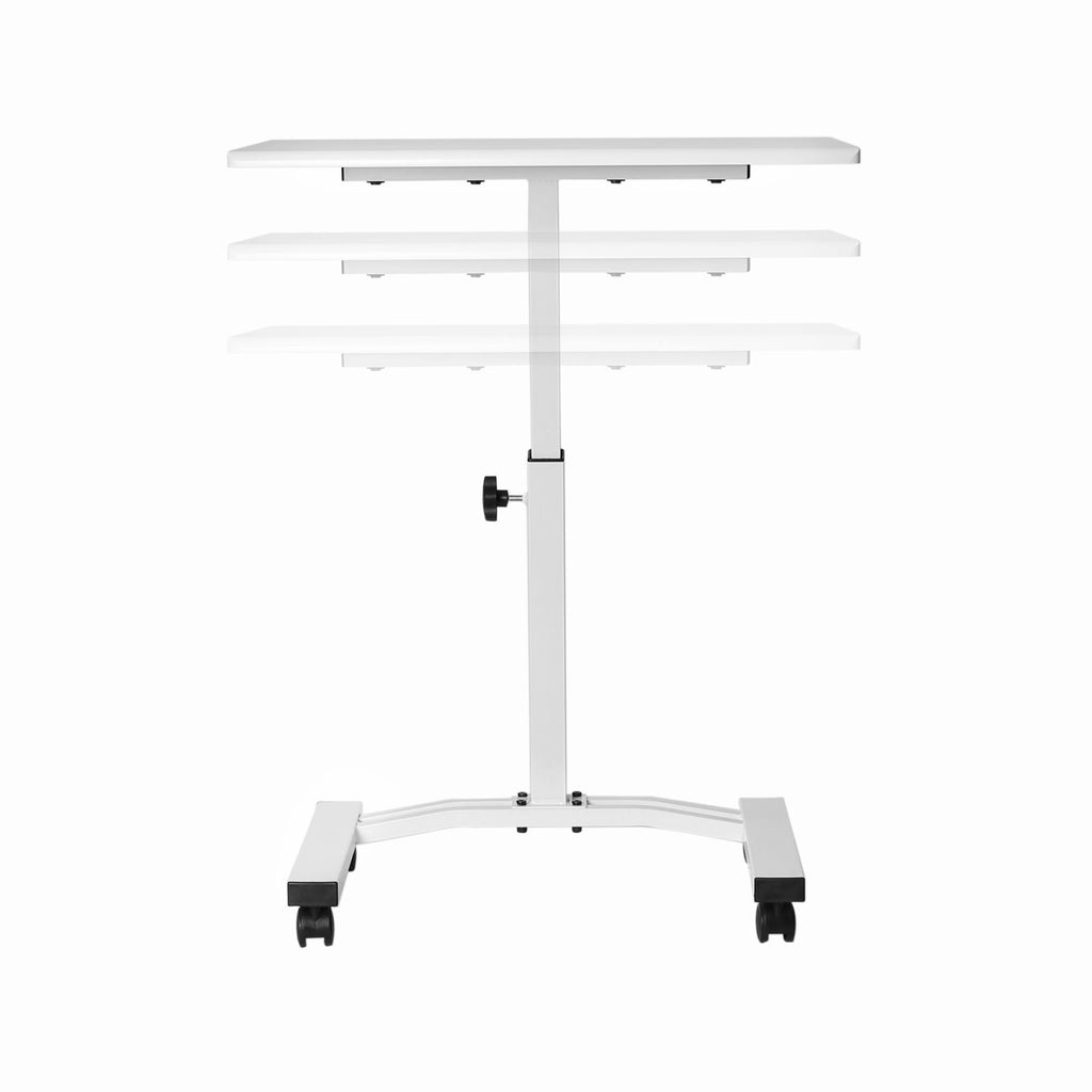 Mobile Height-Adjustable Laptop Desk Cart, White D17502