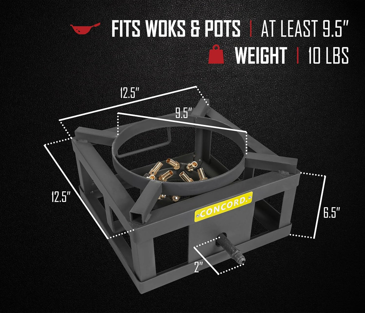 12" Single Propane Outdoor Burner with Built in Wok Ring G4498