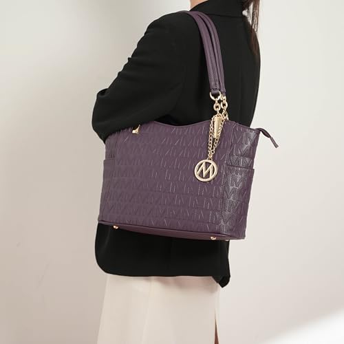Vegan Leather Shoulder Bag Tote Bag Purse Set O1651