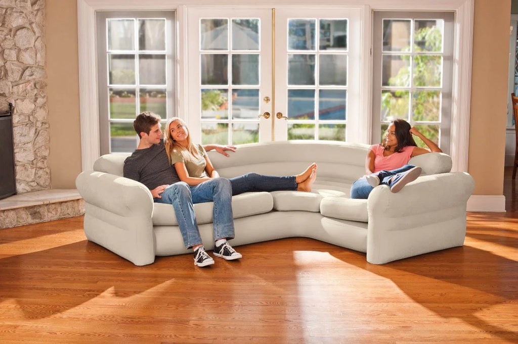 Inflatable Corner Sectional Sofa & Lounge Chair and Ottoman Set W363