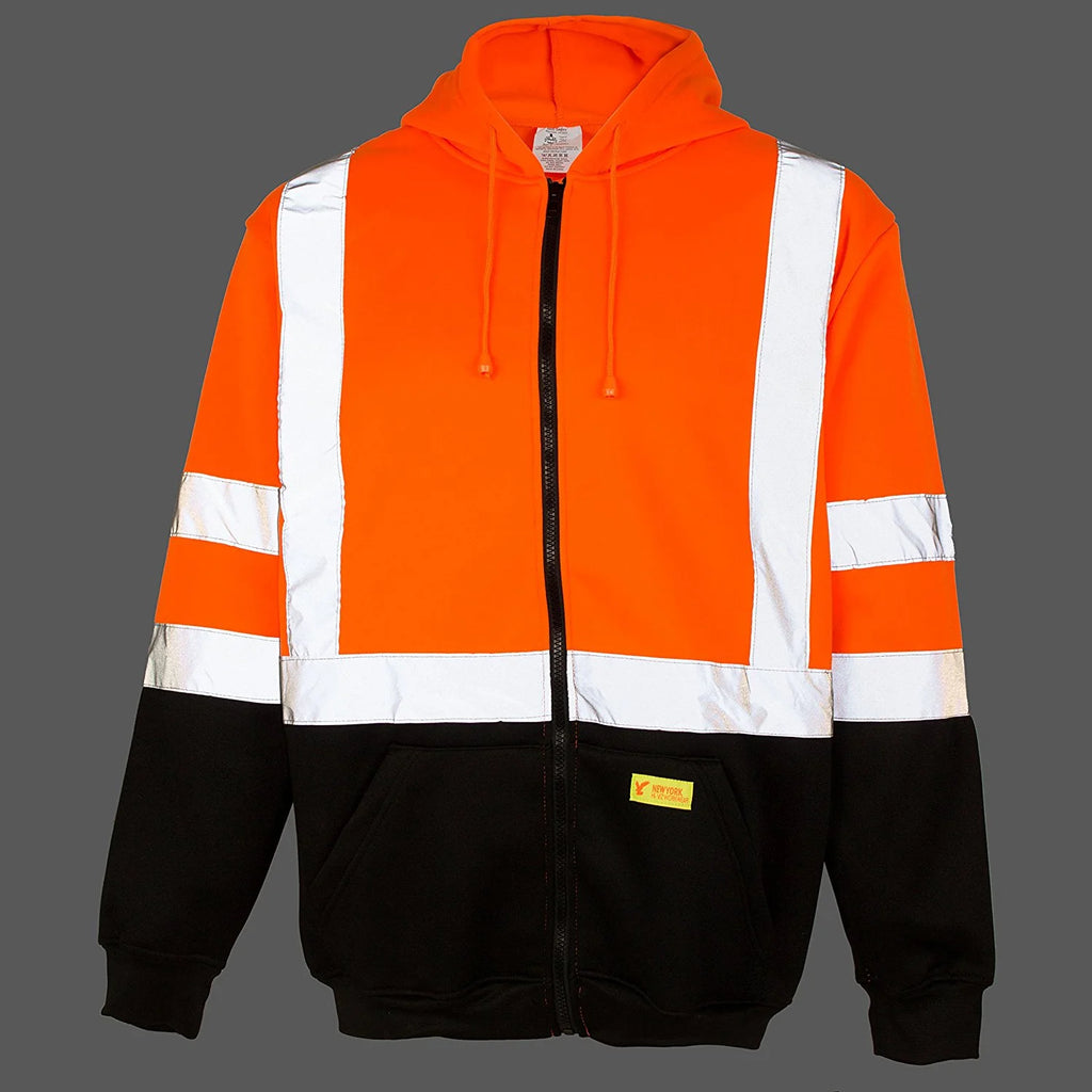 ANSI Class 3 High Visibility Full Zip Hooded Sweatshirt X3818