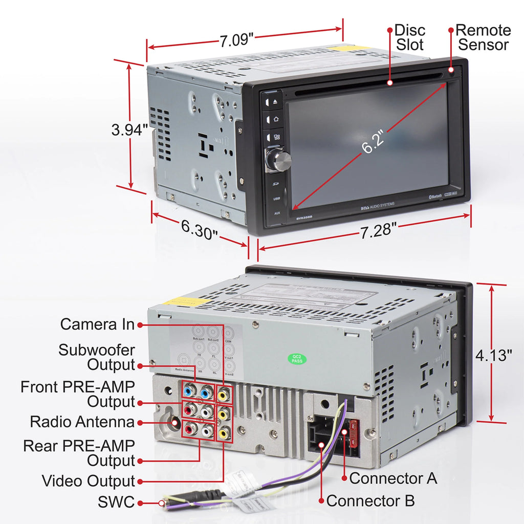 6.2” LCD Car DVD Player with Rearview Camera W103