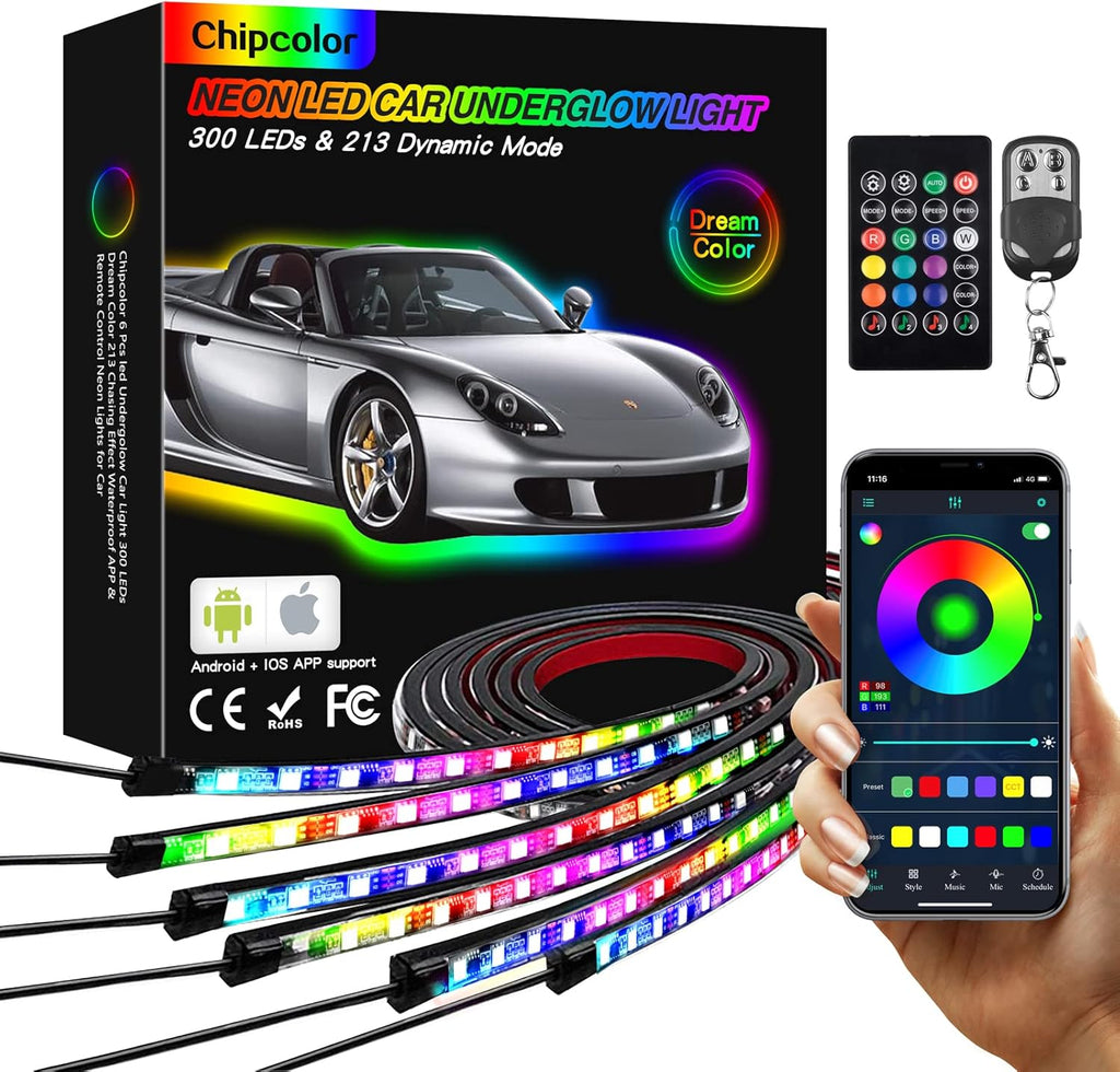 6 Pcs 300 LEDs Car Underglow Light Kit Q420