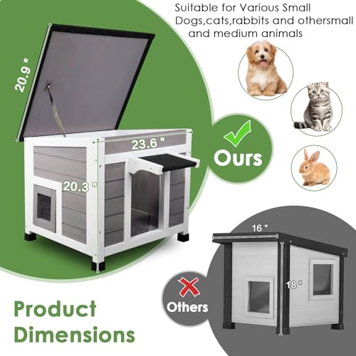 Insulated Weatherproof Cat House with Asphalt Roof Z1575