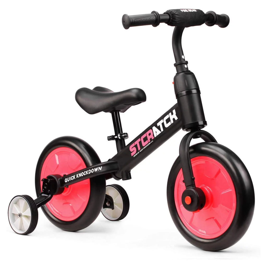 4 in 1 Toddlers Balance Bike with Pedals and Training Wheels X79593
