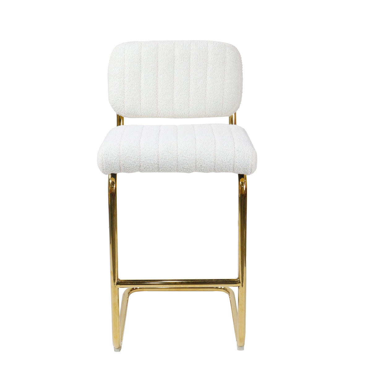 Ivory Boucle Fabric Counter Height Bar Stools Set of 2 M755