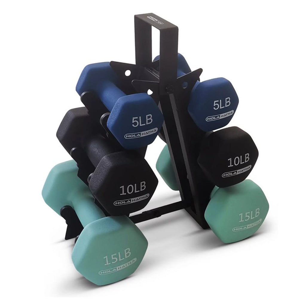 3, 5, and 8 Pound Dumbbell Hand Weight Set with Storage Rack T5718
