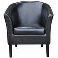 Black Faux Leather Club Chair A42326