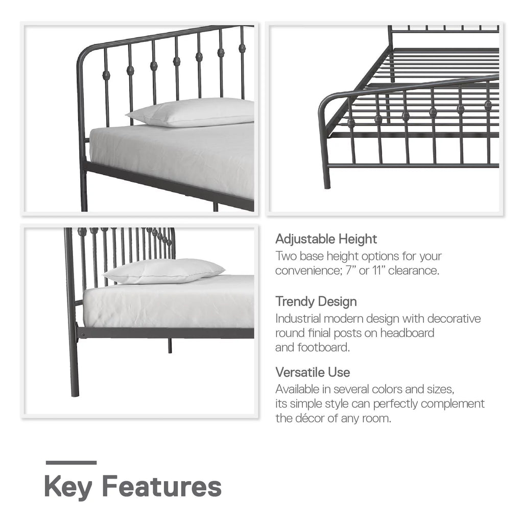 Queen Black Metal Bed E92024