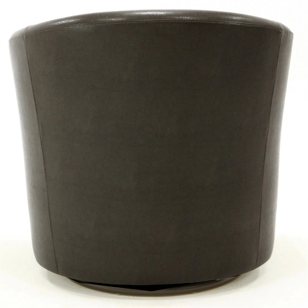 Charcoal Faux Leather Swivel Club Chair W9822