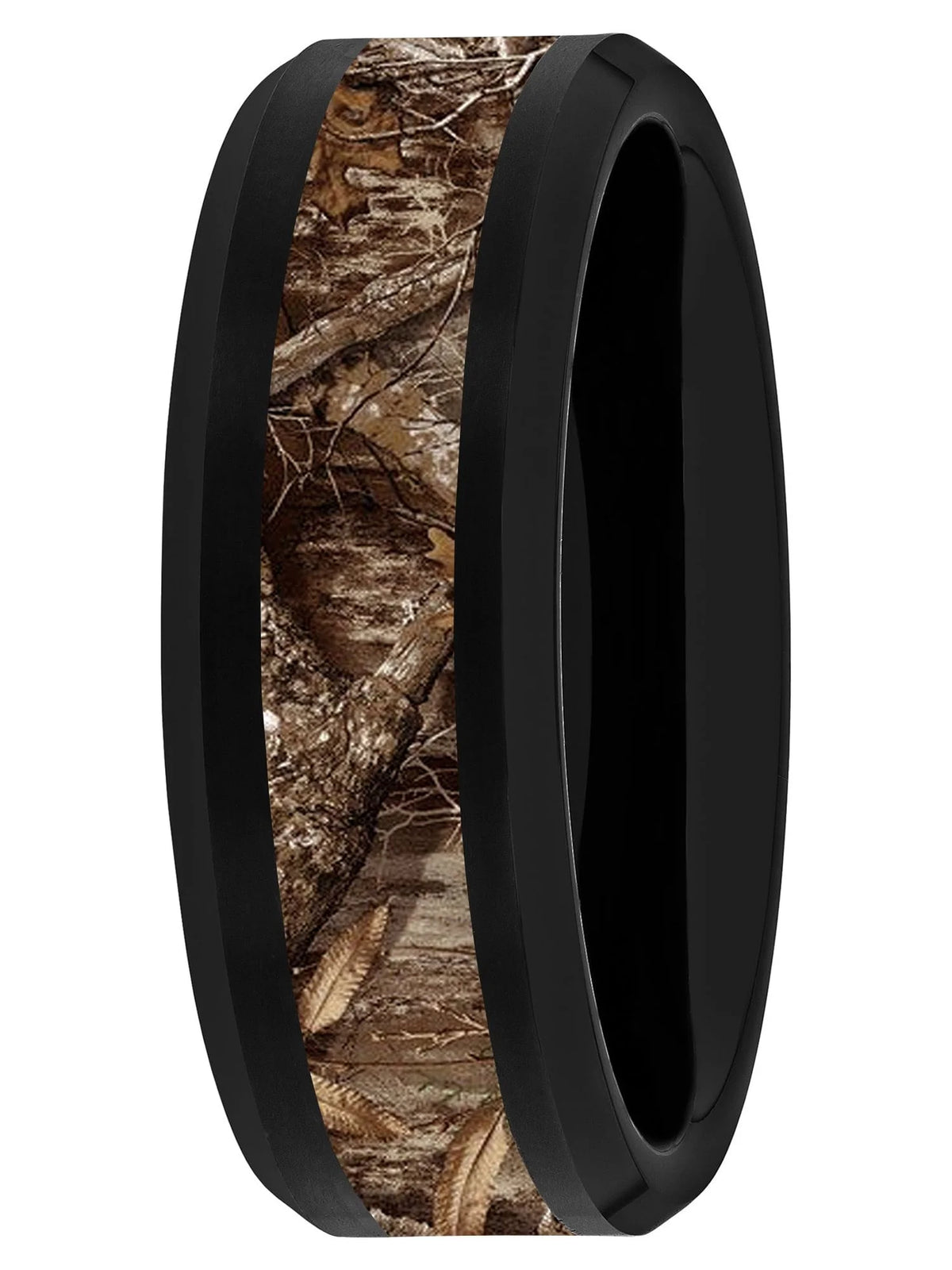 Black Tungsten Brown Camo Center 8MM Wedding Band N54258