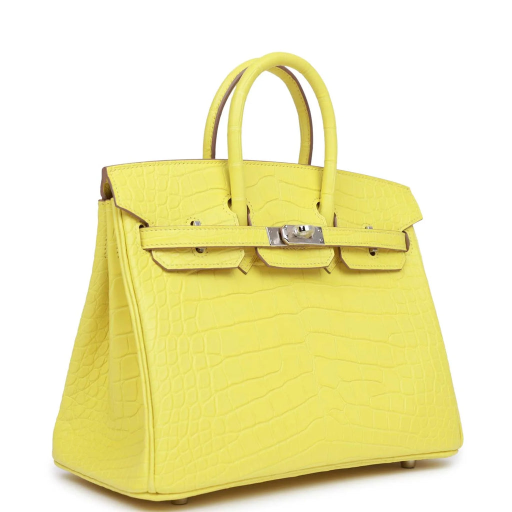 Lime Matte Alligator Bag Palladium Hardware B62426
