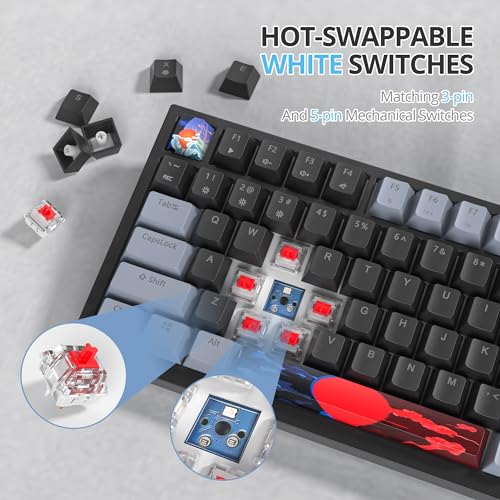 Black 82-Key Compact Wired RGB Mechanical Gaming Keyboard Q3704