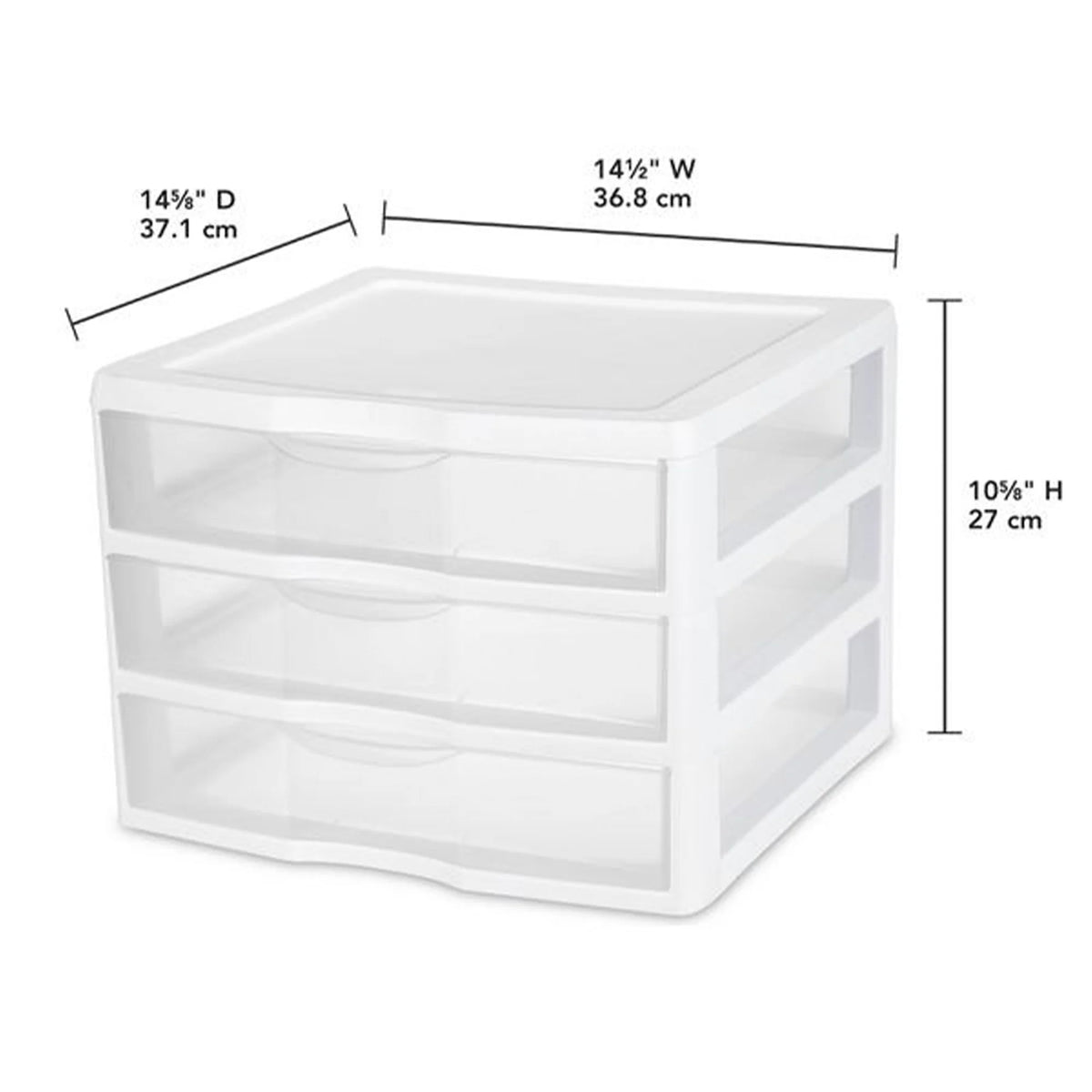 Clear Plastic 3 Drawer Storage System, 3 Pack S992
