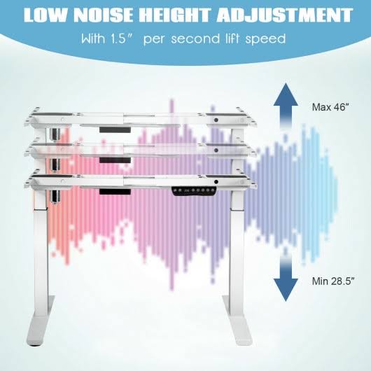 Adjustable Electric Stand Up Desk Frame White O519836