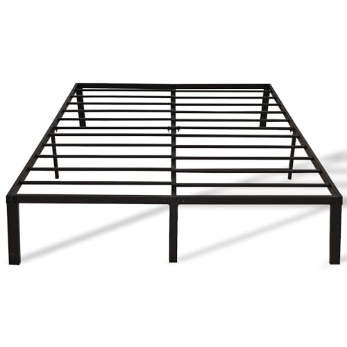 14 Inch Queen Size Heavy Duty Steel Slat Metal Platform Bed Frame Black A41348