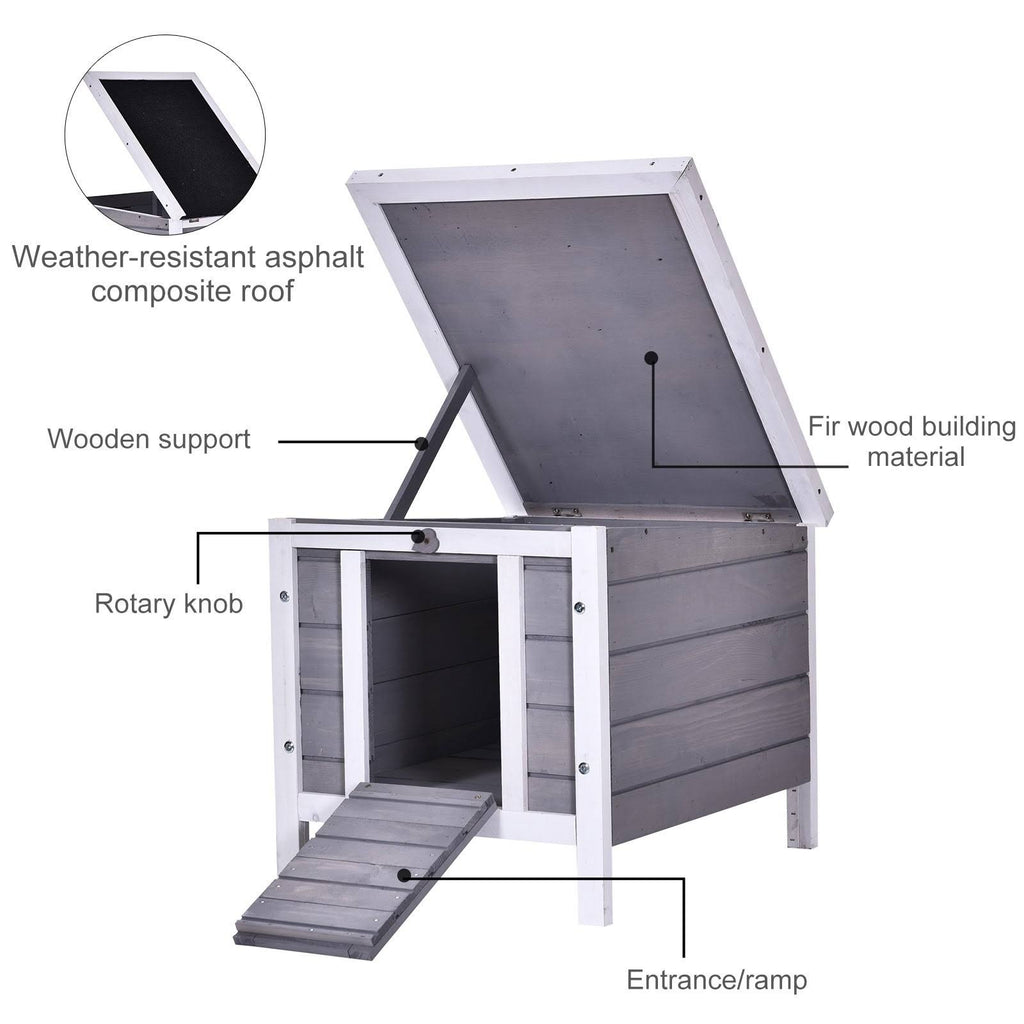 Grey Raised Wooden Pet House K292