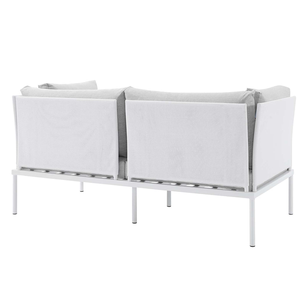 White Gray Aluminum Outdoor Loveseat T991918