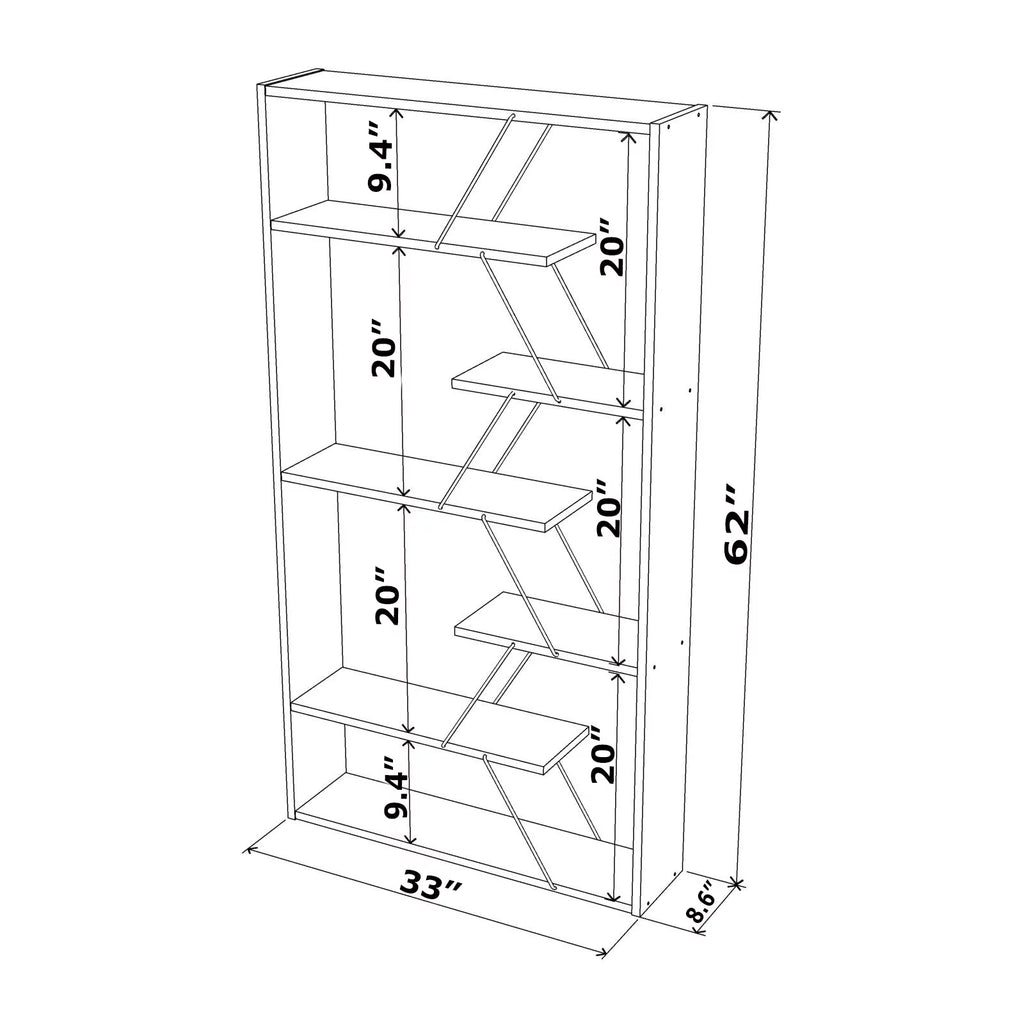5 Tier Modern Bookshelf A540