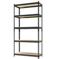 5 Tier Heavy Duty Metal Adjustable Utility Shelf Rack, Black E3880