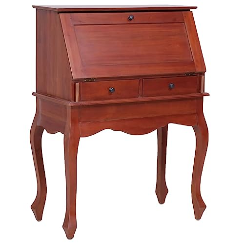Brown Solid Wood Secretary Desk with Flip Top P386285