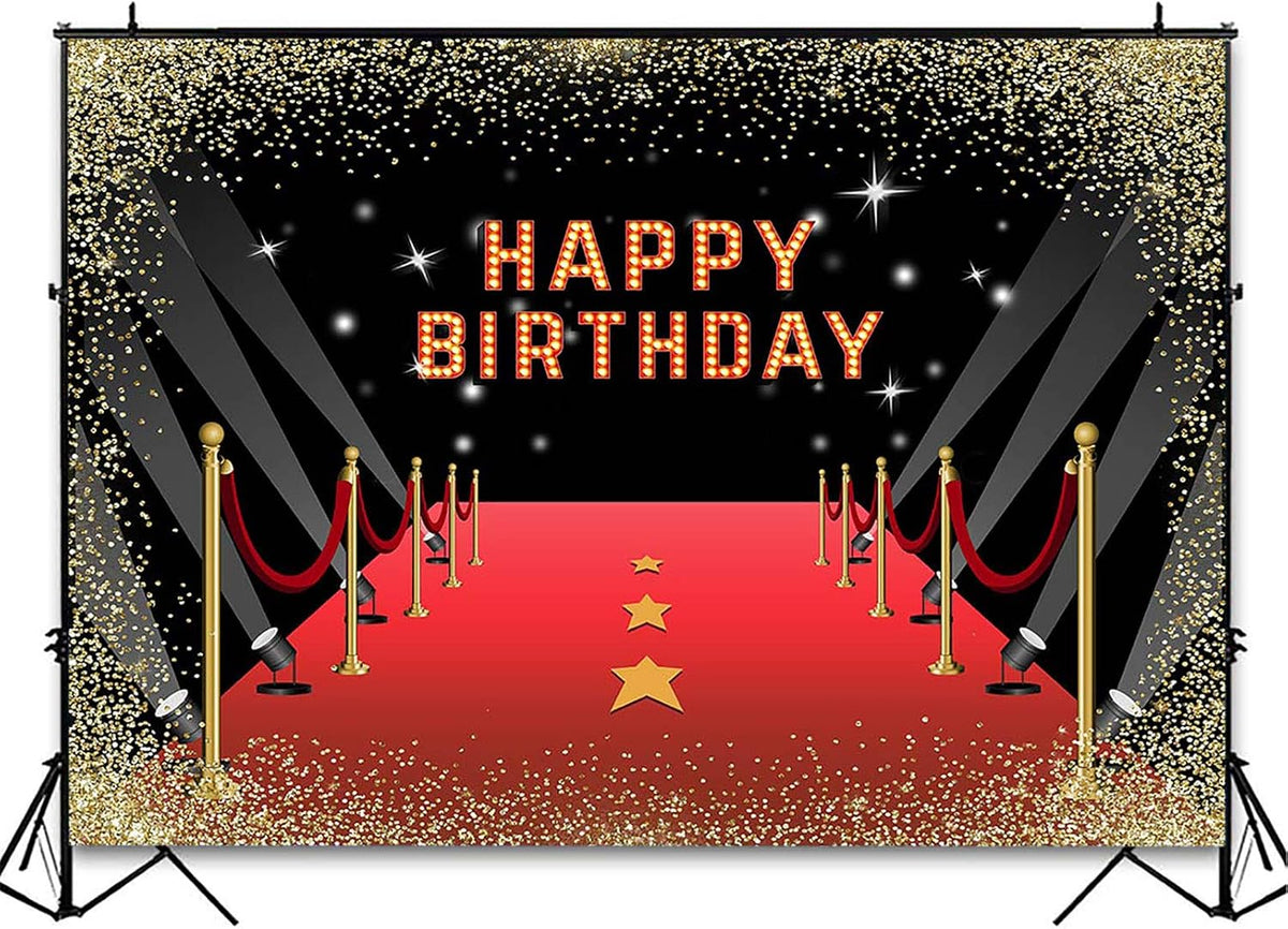 Red Carpet Birthday Backdrop Banner (7x5ft) C6948