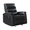 Black Leatherette Glider Recliner Y68186