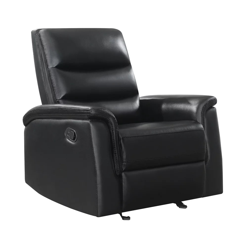 Black Leatherette Glider Recliner Y68186
