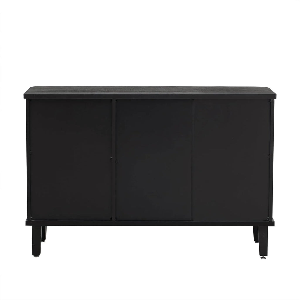 Black Storage Cabinet with 3 Doors and Adjustable Shelf I1500