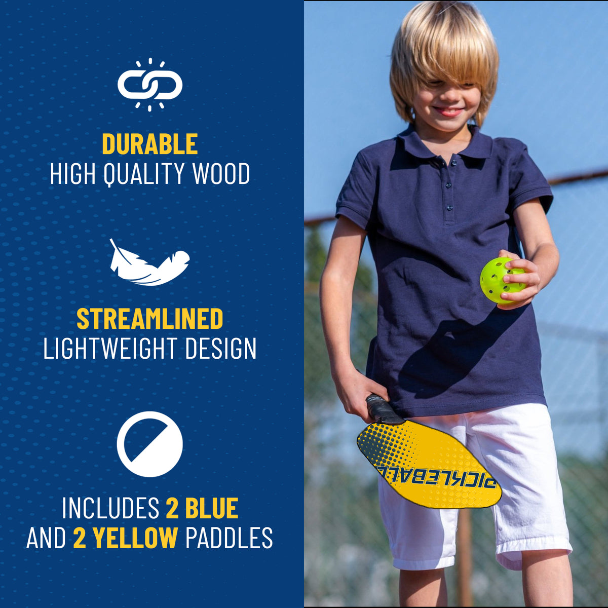 Youth Pickleball Set with Net, Paddles, and Balls Z303238