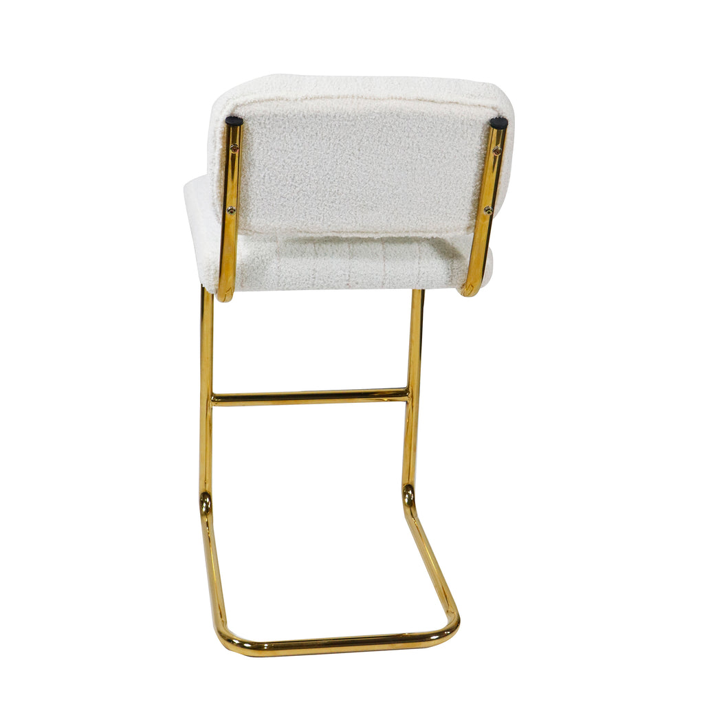 Ivory Boucle Fabric Counter Height Bar Stools Set of 2 M755