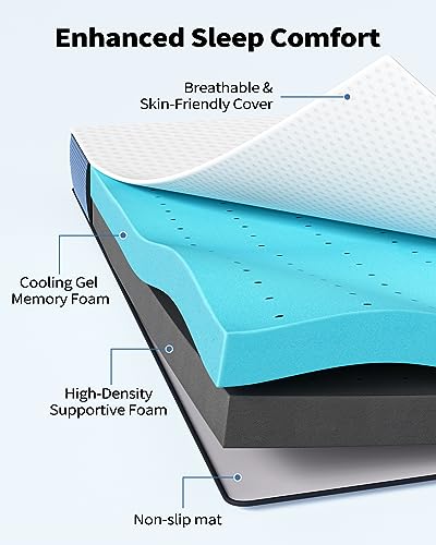 3 Inch Firm Gel-Infused Memory Foam Mattress Topper Twin Size R861