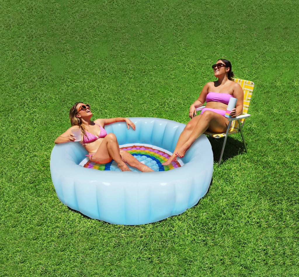 Blue Round Inflatable Swimming Pool Y545526