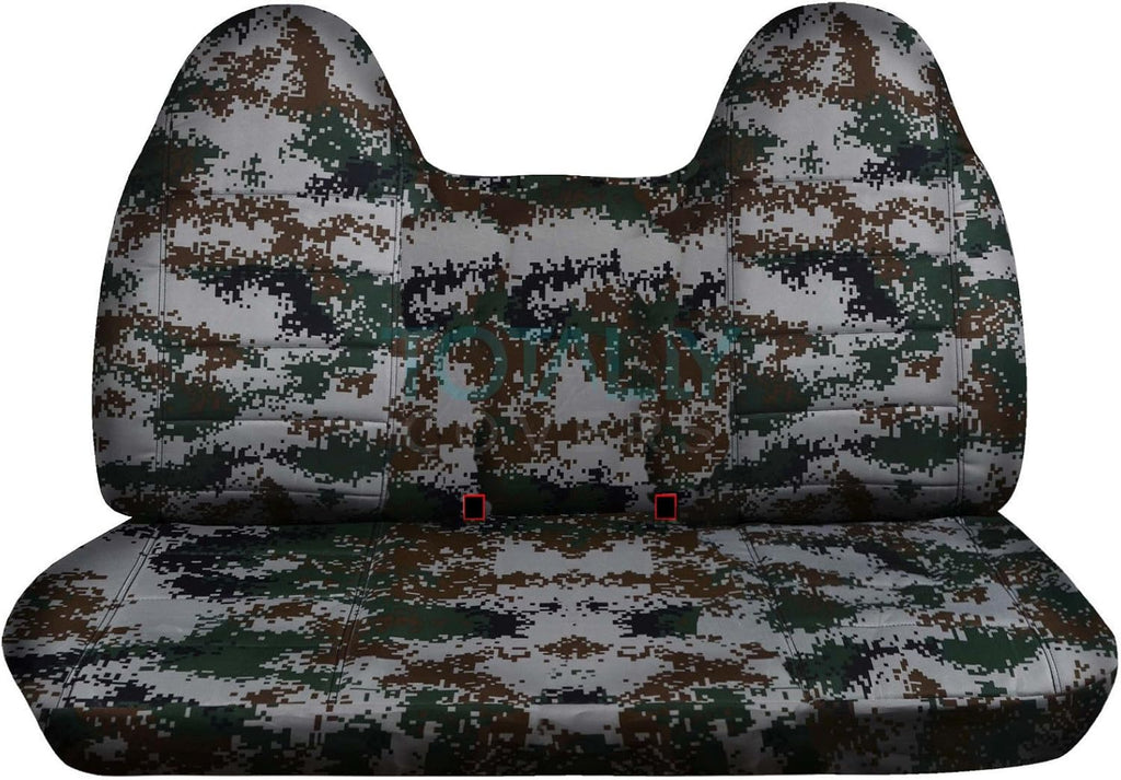 Gray Camouflage Front Solid Bench Truck Seat Covers Z5660