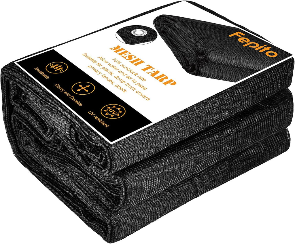 Black Heavy-Duty Mesh Tarp 10ftx20ft Pack of 2 G883348